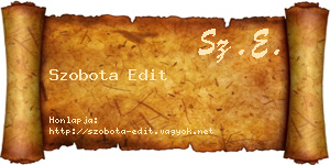 Szobota Edit névjegykártya